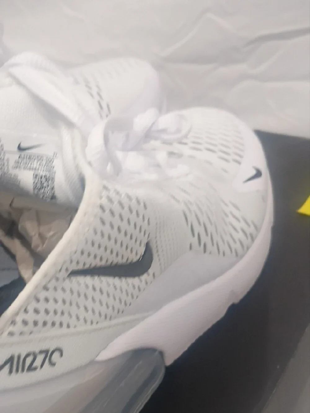 Nike White and Navy Air Max 270-Style Sneakers